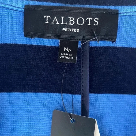 New Talbots Black Blue Striped Button Down Pockets Blazer
Nautical Petite medium - Picture 8 of 15